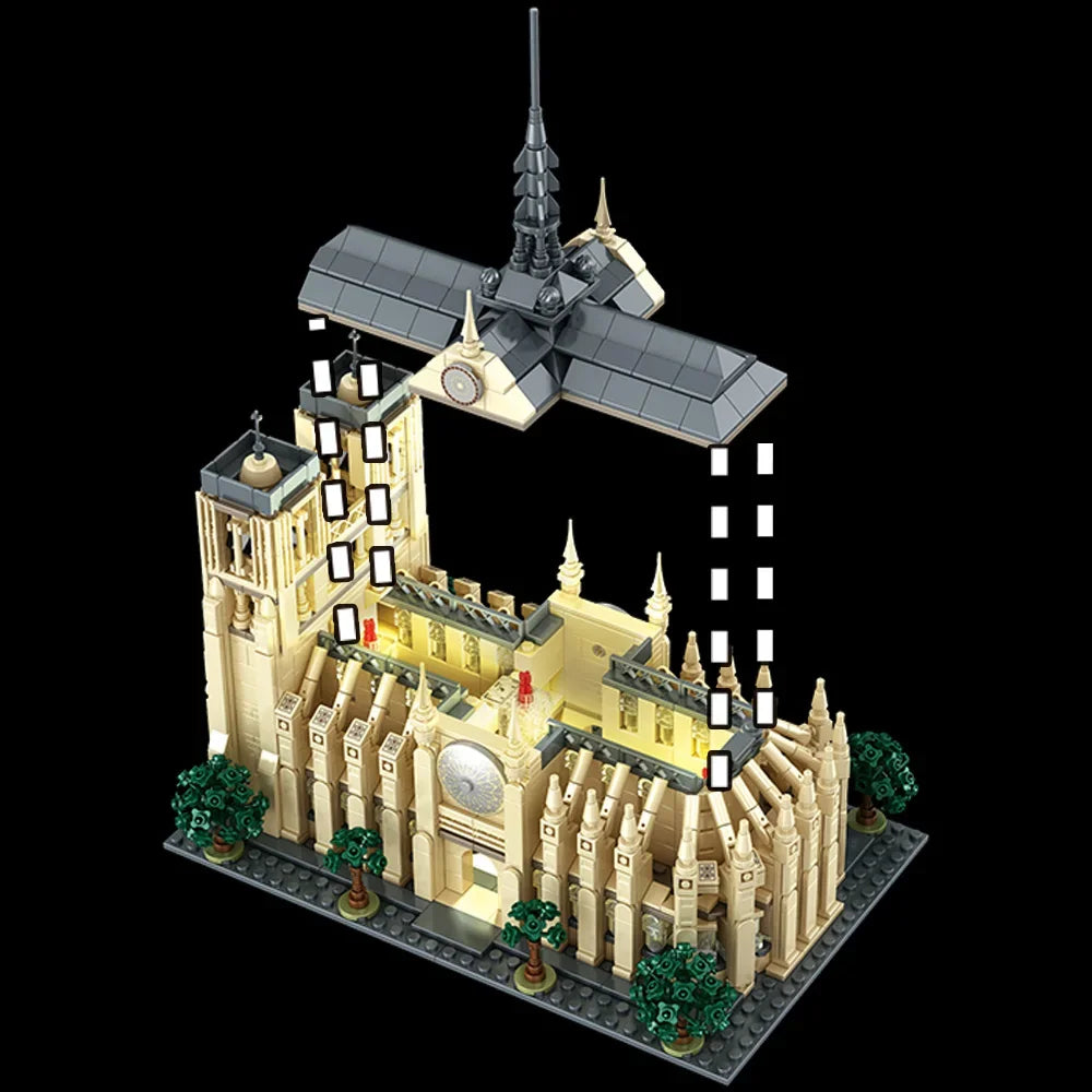 Creative Notre-Dame de Paris Architectural Model Kit Collectible Building blocks Set for Adults Gift for Lovers of History