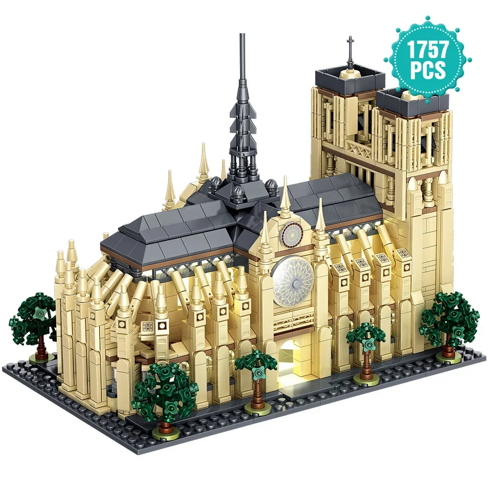 Creative Notre-Dame de Paris Architectural Model Kit Collectible Building blocks Set for Adults Gift for Lovers of History